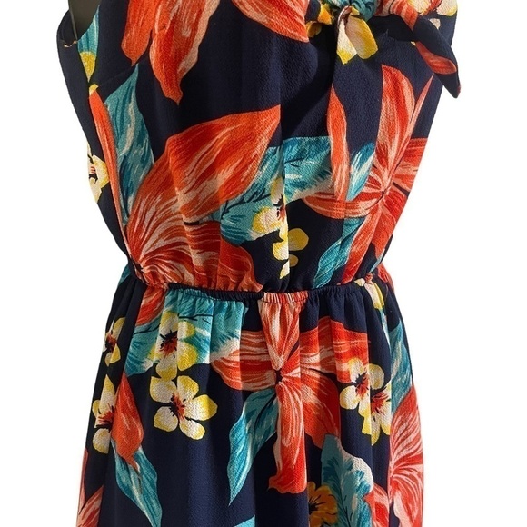 GUC Monteau floral dress, blue, orange, aqua, yellow, size Small - Picture 3 of 10